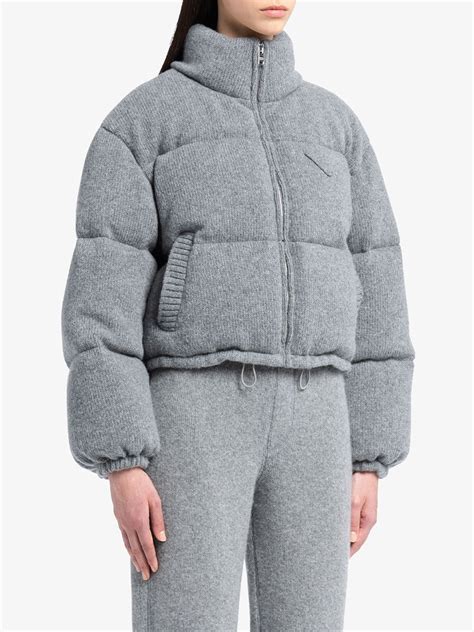 grey prada puffer|prada winter jacket.